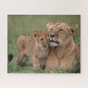 Niedliche Kleintiere   Lion Cub & Mother Puzzle