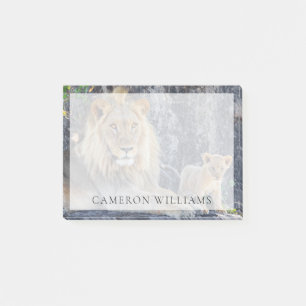 Niedliche Kleintiere   Löwe Vater & Cub Post-it Klebezettel