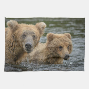 Niedliche Kleintiere Mama Bear & Ihre Cubs Geschirrtuch