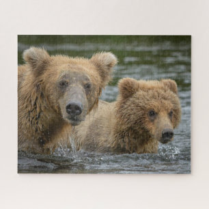 Niedliche Kleintiere Mama Bear & Ihre Cubs Puzzle
