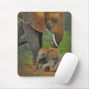 Niedliche Kleintiere   Mama Elephant & Baby Mousepad