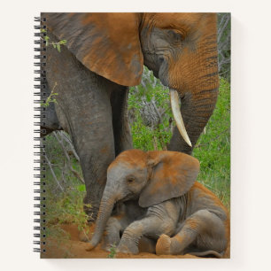 Niedliche Kleintiere   Mama Elephant & Baby Notizbuch