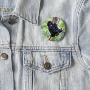 Niedliche Kleintiere   Mountain Gorilla Baby Button