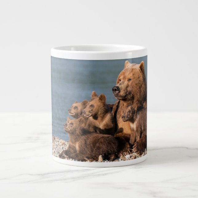 Niedliche Kleintiere | Mutter Bären & Cubs Jumbo-Tasse (Vorderseite)
