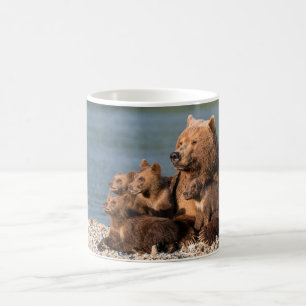 Niedliche Kleintiere   Mutter Bären & Cubs Kaffeetasse