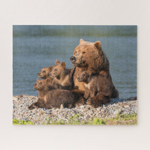 Niedliche Kleintiere   Mutter Bären & Cubs Puzzle