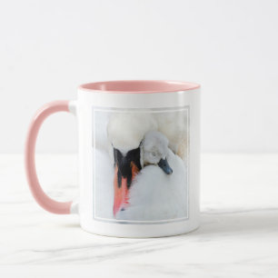 Niedliche Kleintiere   Mutter und Baby Mute Swan Tasse