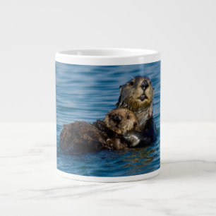Niedliche Kleintiere   Mutter und Baby Sea Otter Jumbo-Tasse