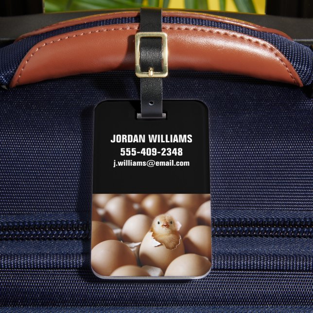 Niedliche Kleintiere | New Baby Chick Gepäckanhänger (Vorderseite Insitu 2)