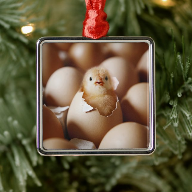 Niedliche Kleintiere | New Baby Chick Ornament Aus Metall (Baum)