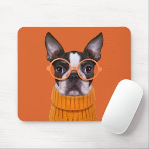Niedliche Kleintiere Orange Boston Terrier Mousepad