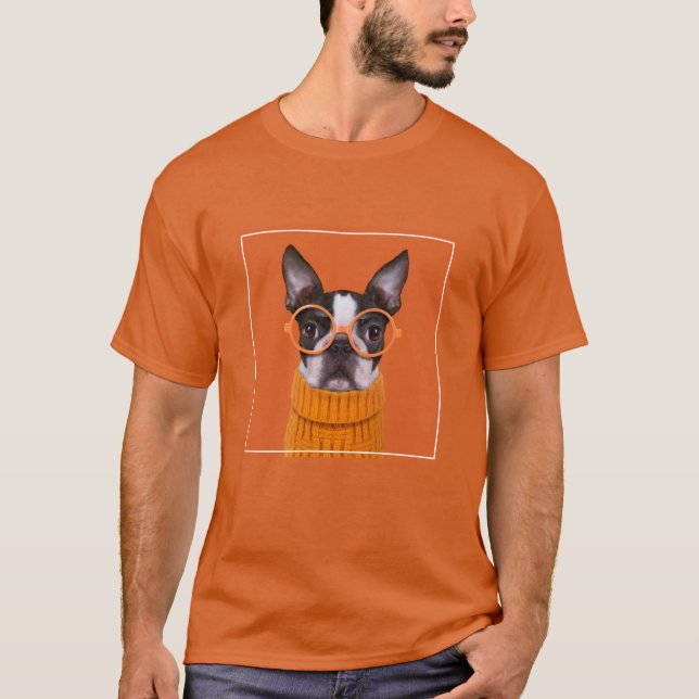 Niedliche Kleintiere | Orange Boston Terrier T-Shirt (Vorderseite)