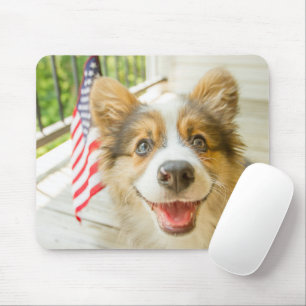 Niedliche Kleintiere Patriotic Corgi Puppy Mousepad