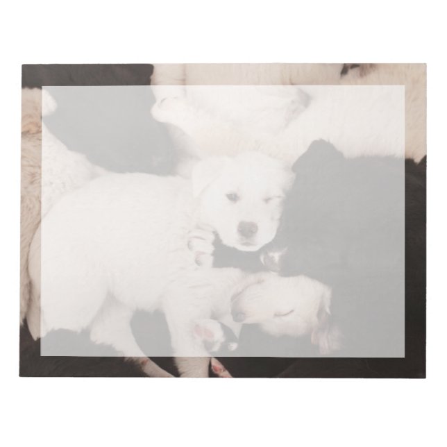 Niedliche Kleintiere | Pile von Welpen Notizblock (Vorderseite)