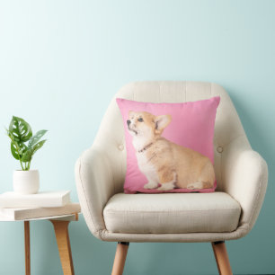 Niedliche Kleintiere Pink Corgi Puppy Kissen