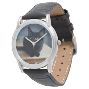 Niedliche Kleintiere   Portrait einer Schwarzen Ka Armbanduhr