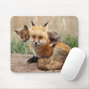 Niedliche Kleintiere Red Fox & Baby Mousepad