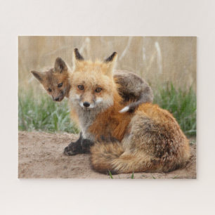 Niedliche Kleintiere   Red Fox & Baby Puzzle