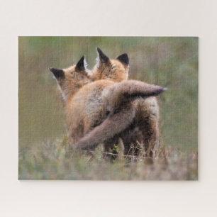 Niedliche Kleintiere Red Fox Kits Locking Schwan Puzzle