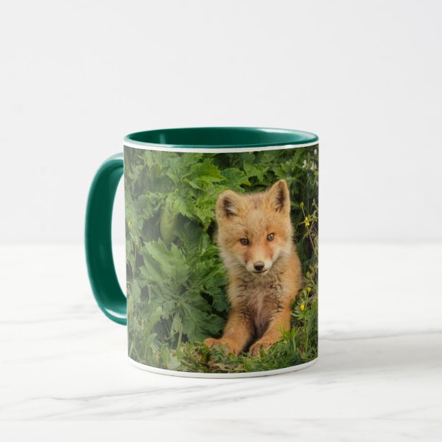 Niedliche Kleintiere | Rotfuchs bei Umnak Alaska Tasse (Vorderseite Links)