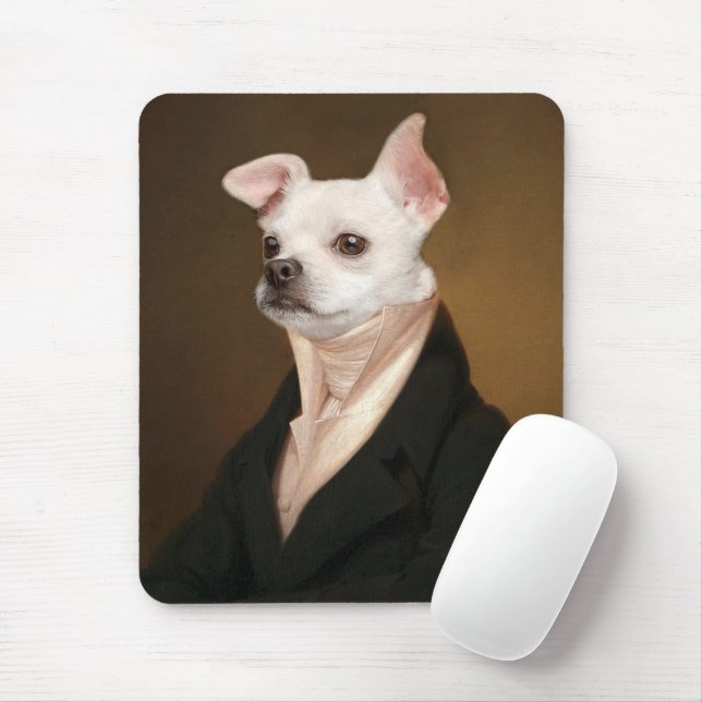 Niedliche Kleintiere | Royal Chihuahua Portrait Mousepad (Mit Mouse)