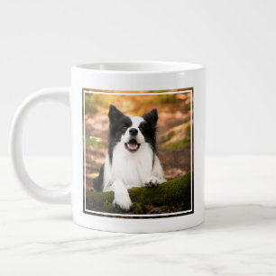 Niedliche Kleintiere Schwarz-Weiß-Border-Collie Jumbo-Tasse