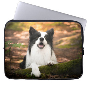 Niedliche Kleintiere Schwarz-Weiß-Border-Collie Laptopschutzhülle