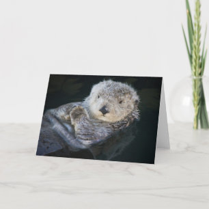 Niedliche Kleintiere Sea Otter Floating Karte