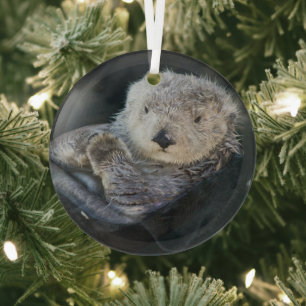 Niedliche Kleintiere Sea Otter Floating Ornament Aus Glas