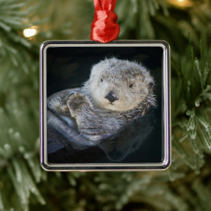 Niedliche Kleintiere Sea Otter Floating Ornament Aus Metall