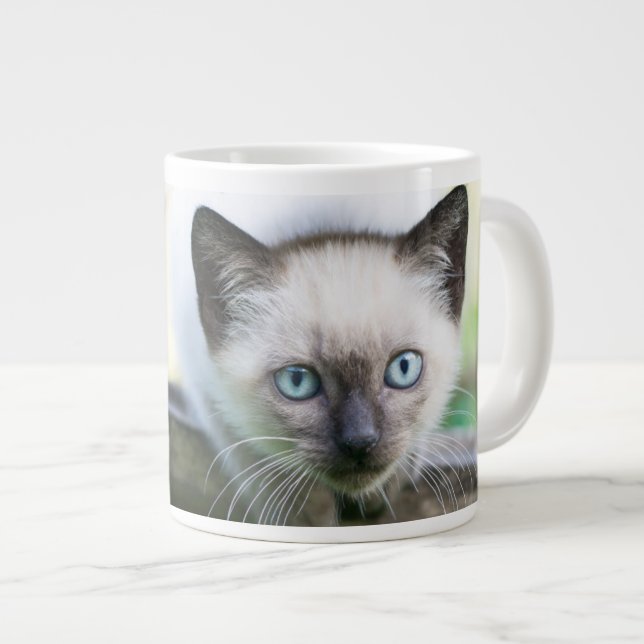 Niedliche Kleintiere | Siamese Kitten 2 Jumbo-Tasse (Vorderseite Rechts)
