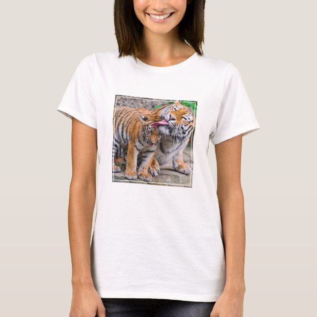 Niedliche Kleintiere | Sibirische Tiger-Familie T-Shirt (Vorderseite)