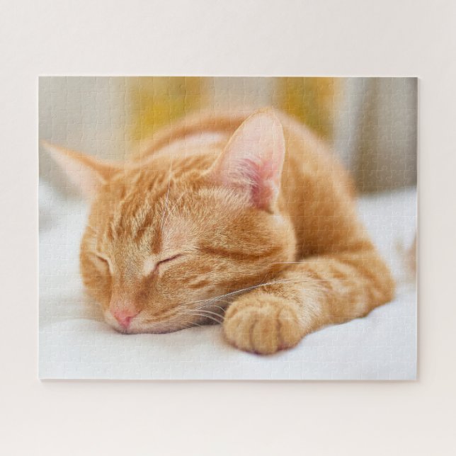 Niedliche Kleintiere | Sleeping Ginger Cat Puzzle (Horizontal)