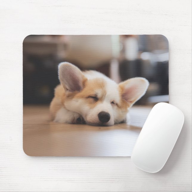 Niedliche Kleintiere | Sleepy Corgi Mousepad (Mit Mouse)