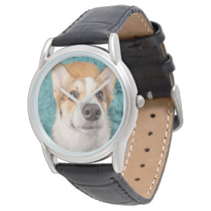 Niedliche Kleintiere Sweet Corgi Puppy Face Armbanduhr