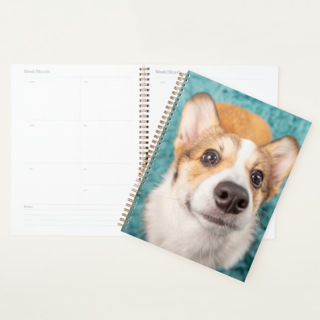 Niedliche Kleintiere | Sweet Corgi Puppy Face Planer (Anzeige)