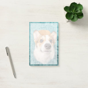 Niedliche Kleintiere   Sweet Corgi Puppy Face Post-it Klebezettel