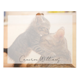 Niedliche Kleintiere   Tabby Kitten Kiss Notizblock