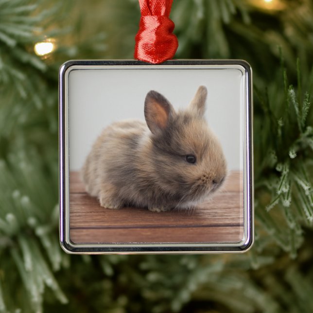 Niedliche Kleintiere | Tiny Baby Bunny Ornament Aus Metall (Baum)