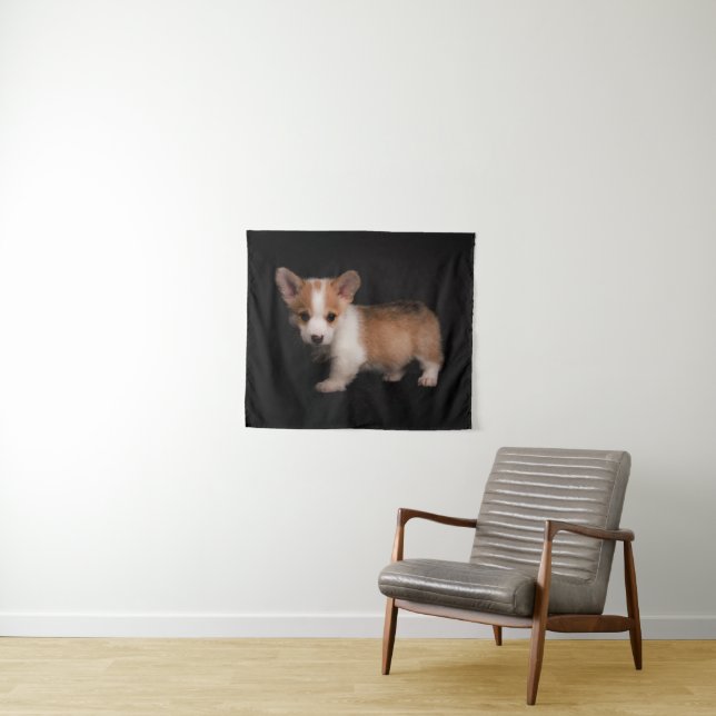 Niedliche Kleintiere | Tiny Corgi Wandteppich (Beispiel (Horizontal))