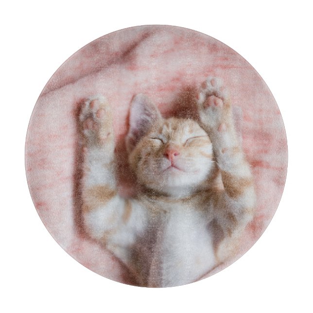 Niedliche Kleintiere | Tiny Orange Striped Kitten Schneidebrett (Vorderseite)