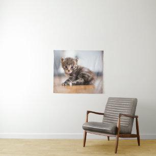 Niedliche Kleintiere Tiny Tabby Kitten Wandteppich