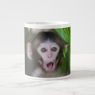 Niedliche Kleintiere   Überraschender Schneeaffe Jumbo-Tasse