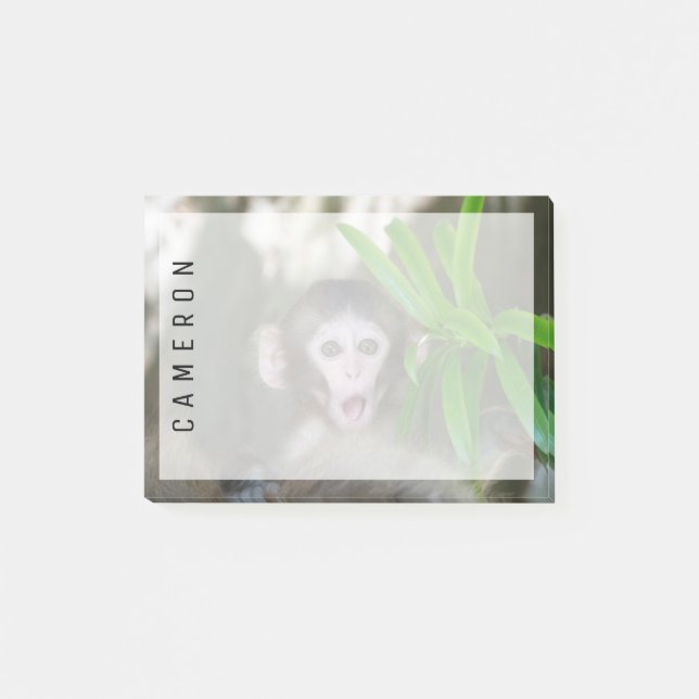 Niedliche Kleintiere | Überraschender Schneeaffe Post-it Klebezettel (Vorderseite)