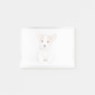 Niedliche Kleintiere White Corgi Puppy Post-it Klebezettel