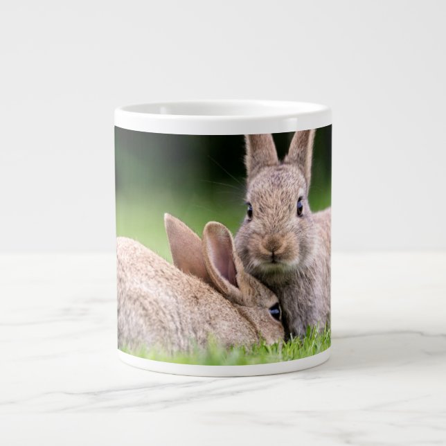 Niedliche Kleintiere | Wilde Bunny Rabbits Jumbo-Tasse (Vorderseite)