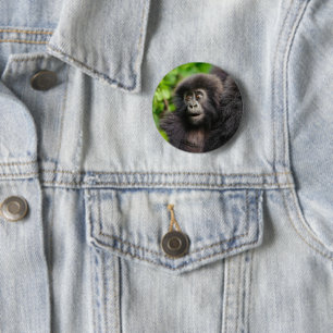 Niedliche Kleintiere   Young Mountain Gorilla Button