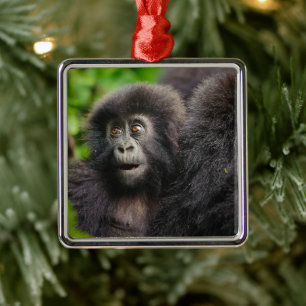 Niedliche Kleintiere Young Mountain Gorilla Ornament Aus Metall