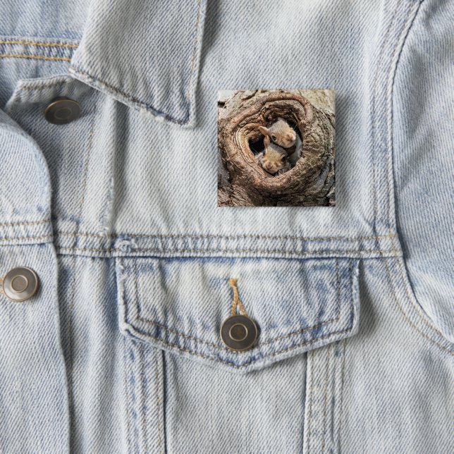 Niedliche Kleintiere | Zwei junge Eichhörnchen Button (Beispiel)