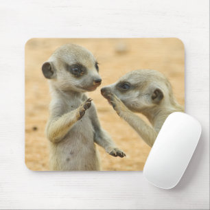 Niedliche Kleintiere   Zwei junge Meerkats Mousepad
